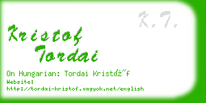 kristof tordai business card